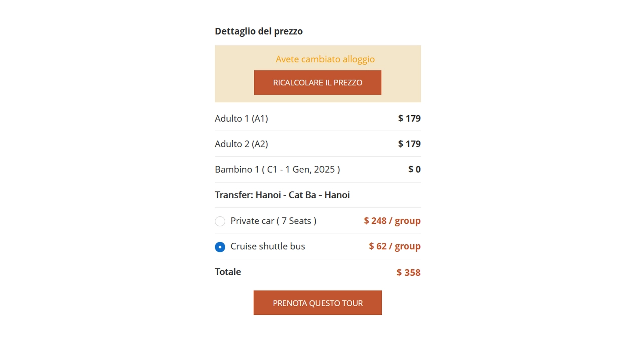 Prenota questo crociere Baia di Lan Ha