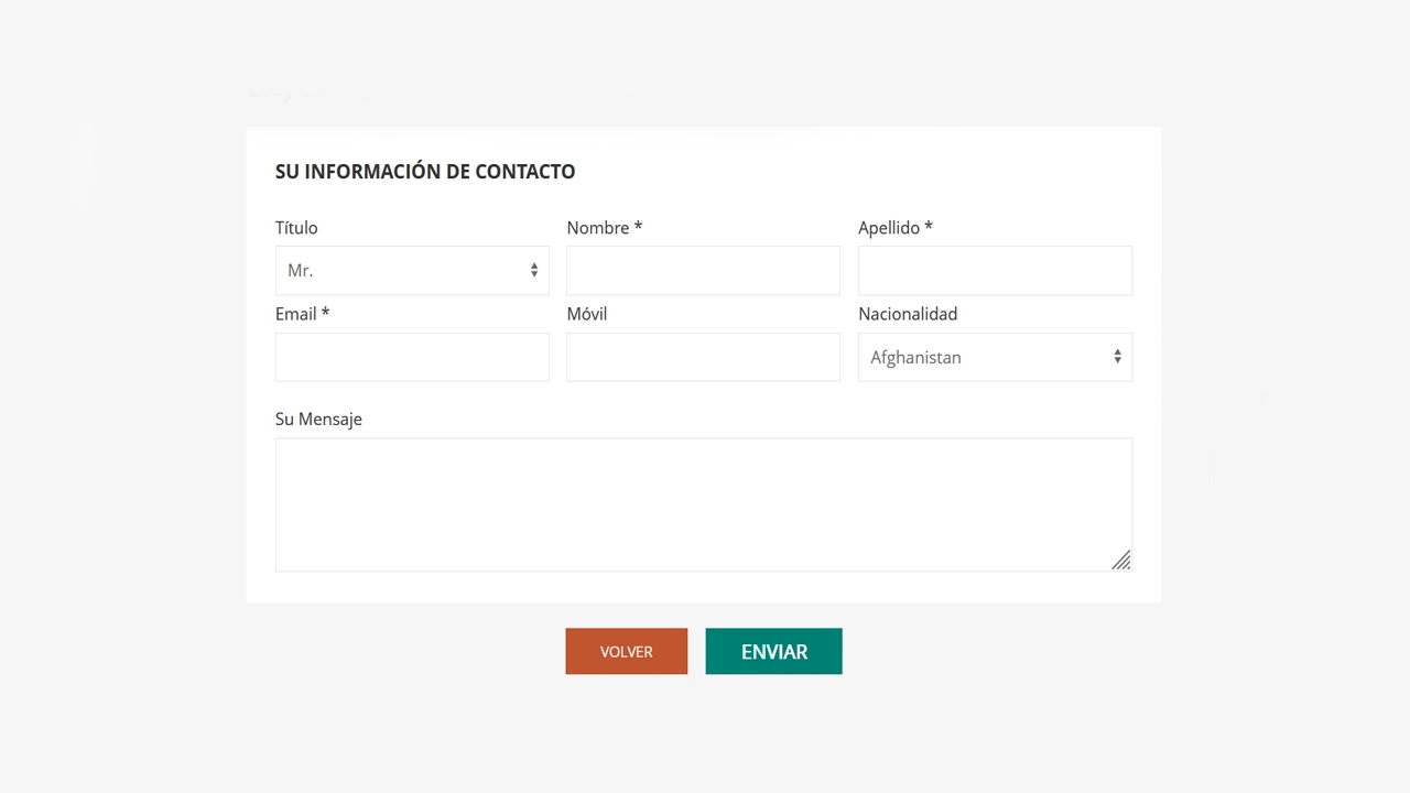 Rellene sus datos de contacto cruceros bahía Lan Ha