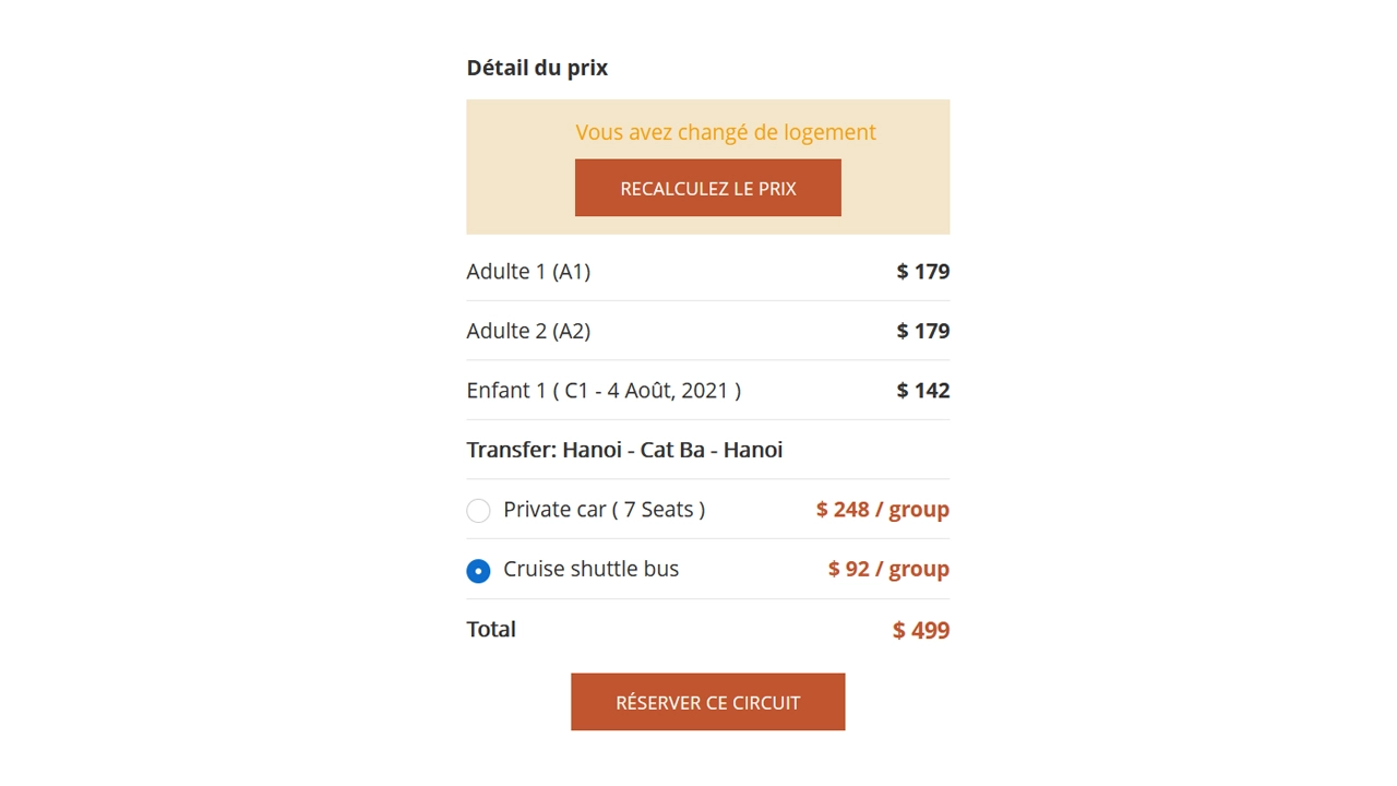 Réserver cette excursion croisière Baie de Lan Ha